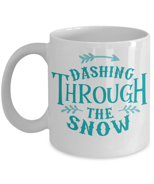 Nightnare before christmas mug - Dashing Through the Snow - Funny Christmas Gift Mugs, Christmas Gifts for family Ceramic Cup White, Funny Mugs Gift Ideas 11 Oz