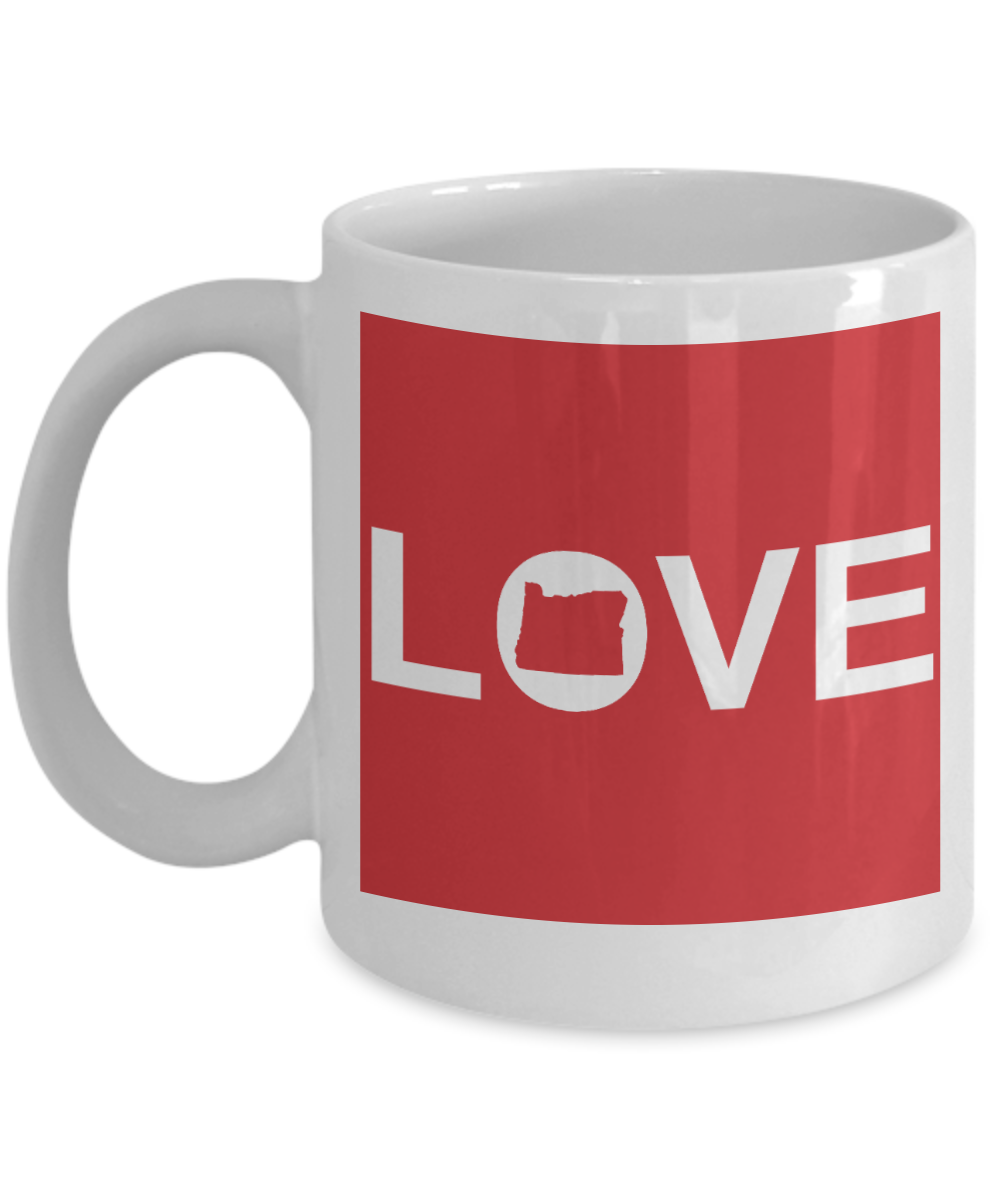 Oregon State Love Custom Gift Coffee mug, I Love Oregon-White Porcelain Coffee Mug 11 oz