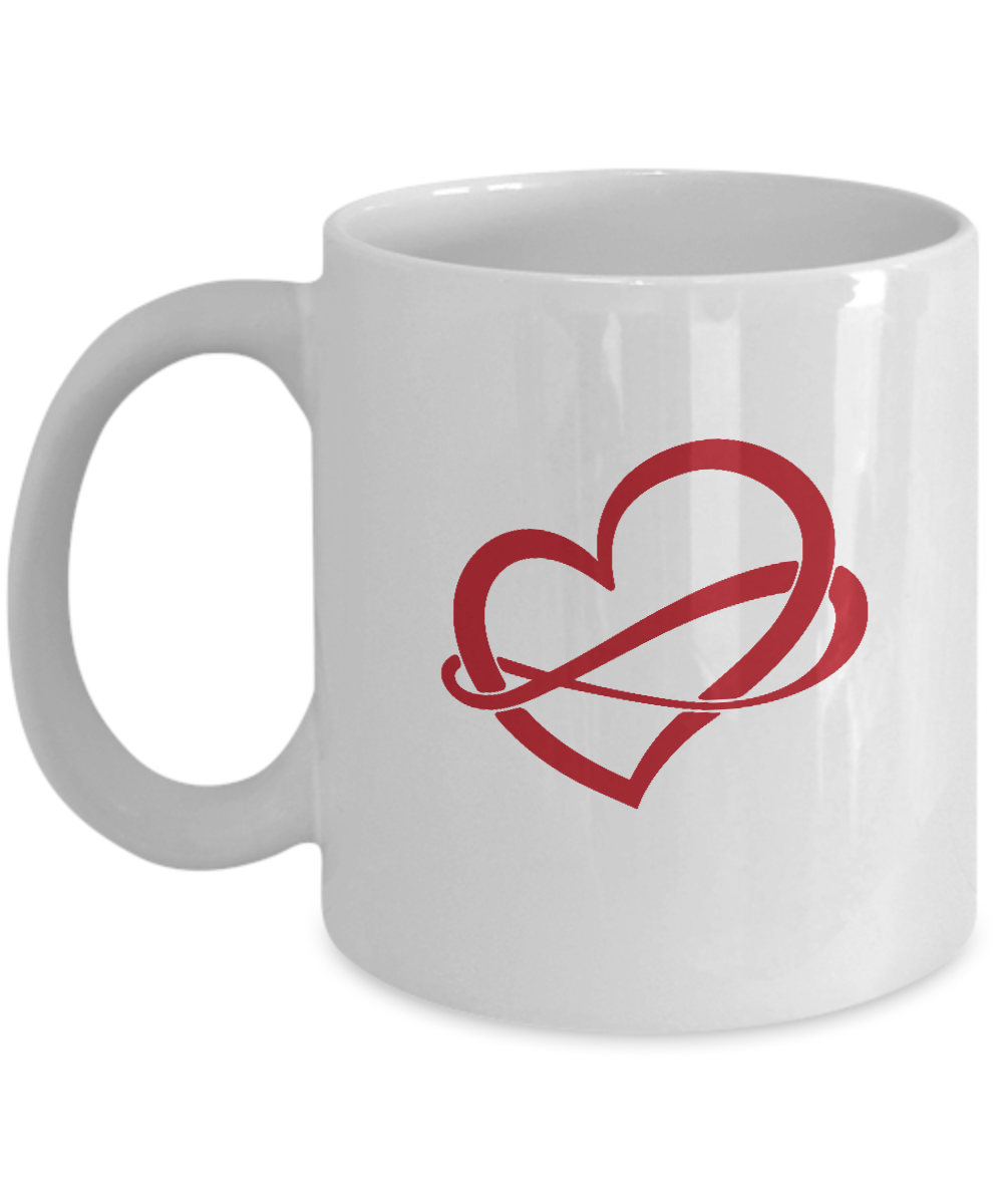 Infinite Heart Love Black coffee Mugs - Funny Valentines day Gifts White coffee mugs 11 oz