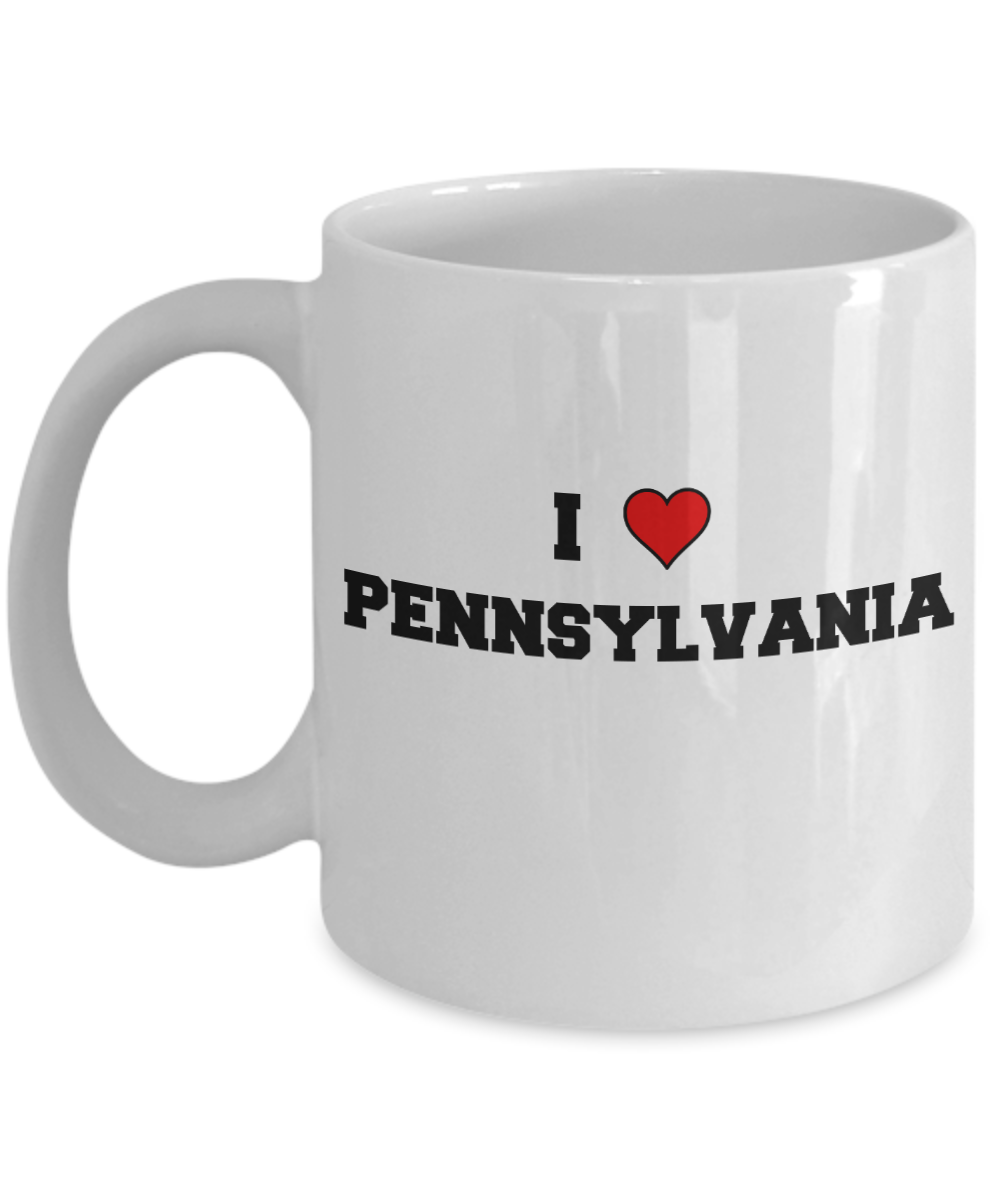 Pennsylvania Tea Coffee Mugs,I Love Pennsylvania USA States Ceramic Coffee Mug Tea Cup Gifts Mugs 11 oz Funny Mugs