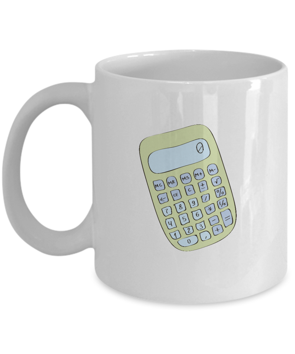Calculator Funny White Mugs - Funny Coffee Mugs -  White coffee mugs 11 oz