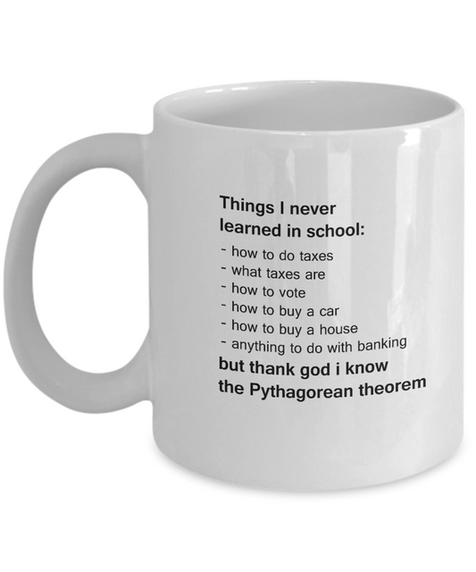 Pythagorean Theorem coffee mugs - Funny Christmas White coffee mugs 11 oz