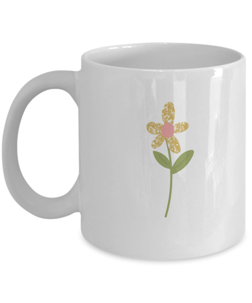 Floral Flower and Leaf white mugs - Funny Christmas Gifts -White coffee mugs 11 oz