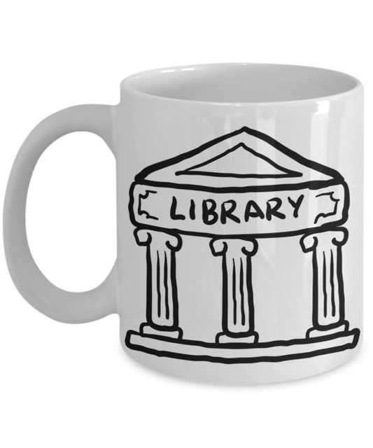 Library Coffee Cup- White Porcelain Coffee Cup,Premium 11 oz White coffee cup