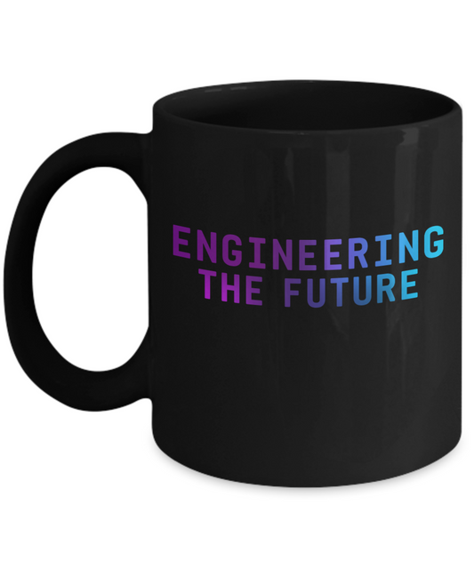 Engineering The Future Coffee Cup- Black Porcelain Coffee Cup,Premium 11 oz Black coffee cup