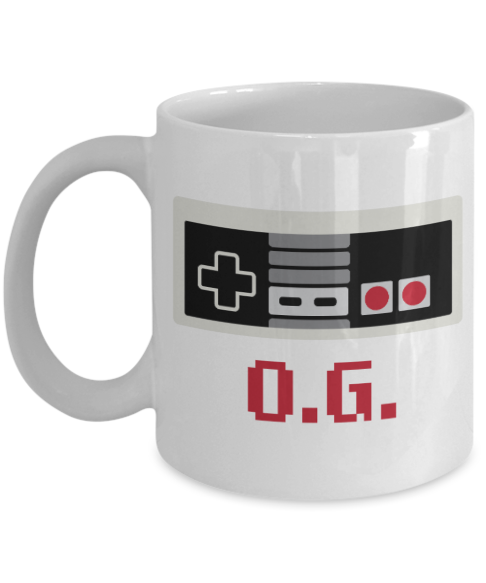 Games Lovers mugs, OG - White Coffee Mug Porcelain Tea Cup 11 oz - Great Gift