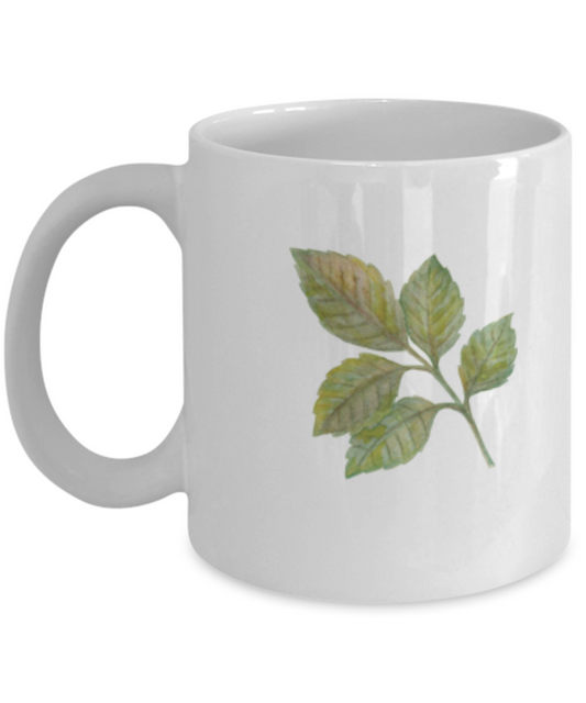 Flowers and Leaves 21 coffee mugs - Funny Christmas  White coffee mugs 11 oz