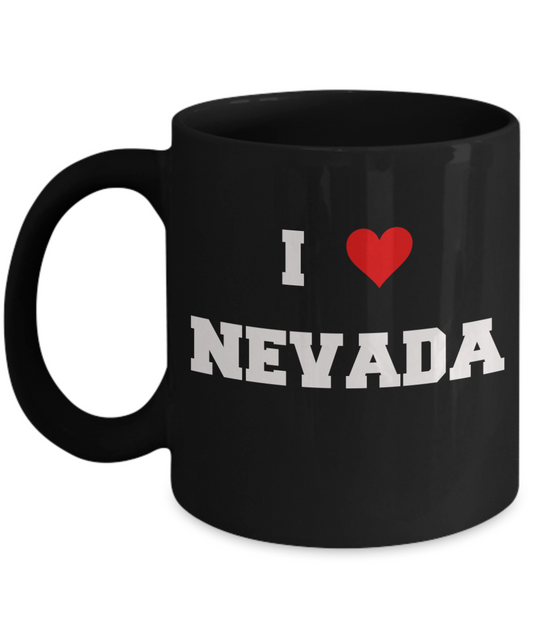 Nevada Tea Coffee Mugs,I Love Nevada USA States Ceramic Black Coffee Mug Tea Cup Gifts Mugs 11 oz Funny Mugs