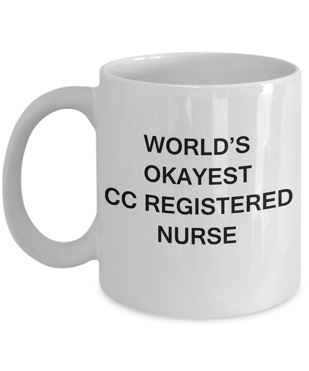 World's Okayest Critical Care Registered Nurse - Porcelain White coffee mugs 11 oz