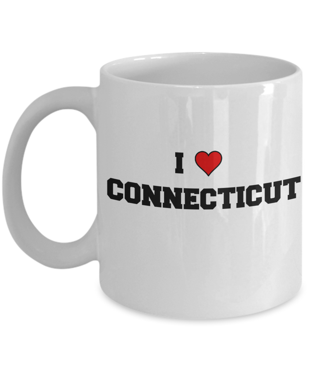 Connecticut Tea Coffee Mugs,I Love Connecticut USA States Ceramic Coffee Mug Tea Cup Gifts Mugs 11 oz Funny Mugs