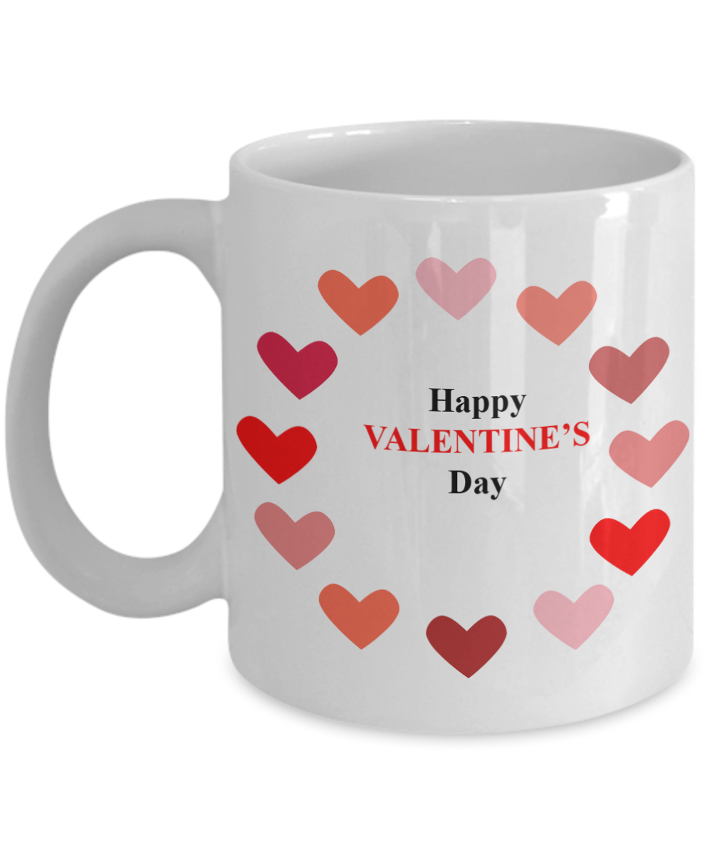 Happy Valentine's Day Coffee Mug Porcelain White, Valentine Gag Gifts 11 oz