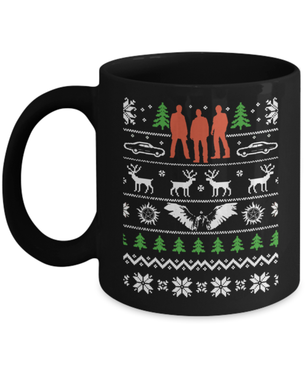 Peets coffee k cups christmas blend , Christmas Friends - Black Coffee Mug Porcelain Tea Cup 11 oz - Great Gift
