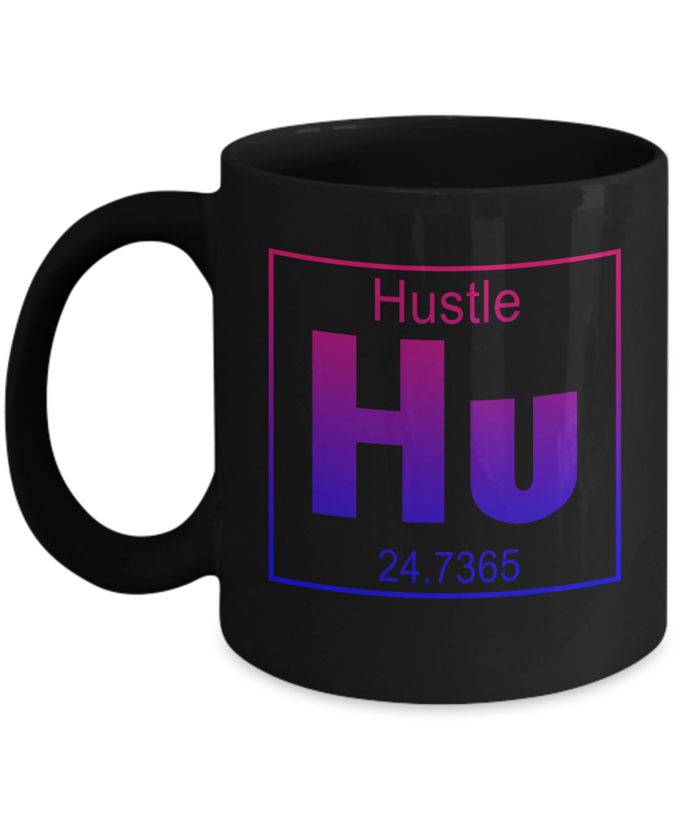 World's Best Boss Coffee Mug, Hustle -Black Porcelain Coffee Mug 11 oz For Businessman,Entrepreneur, Boss, CEO