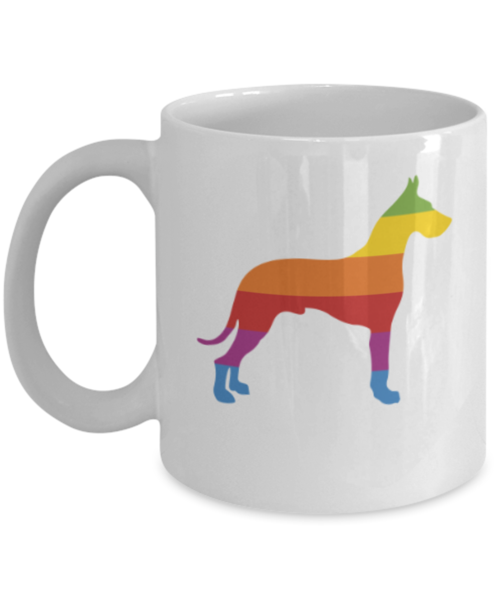 Gift gor dog lovers , Think Great Dane - White Coffee Mug Porcelain Tea Cup 11 oz - Great Gift