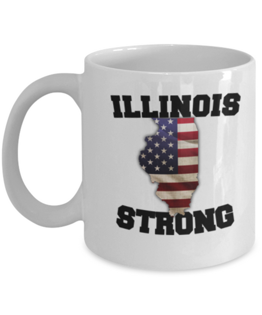 Illinois state coffee mug - Porcelain White Funny Coffee Mug, White coffee mugs 11 oz