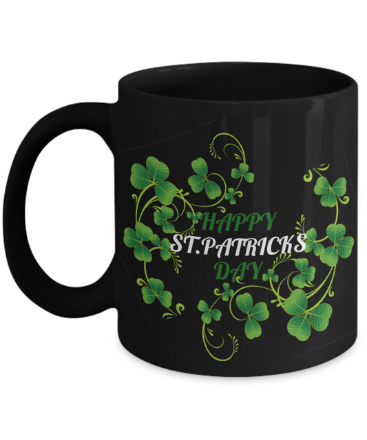 St Patricks Day Mug Happy Leprechaun Funny St Patricks Day Gifts Gift Coffee Mug Tea Cup Black 11-Oz