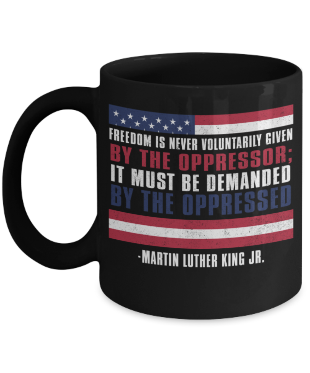 Martin luther king jr malcom x and the civil rights struggle, Freedom Struggle Speech for Oppressed - Black Porcelain Coffee Mug Cute Ceramic Cup 11 oz