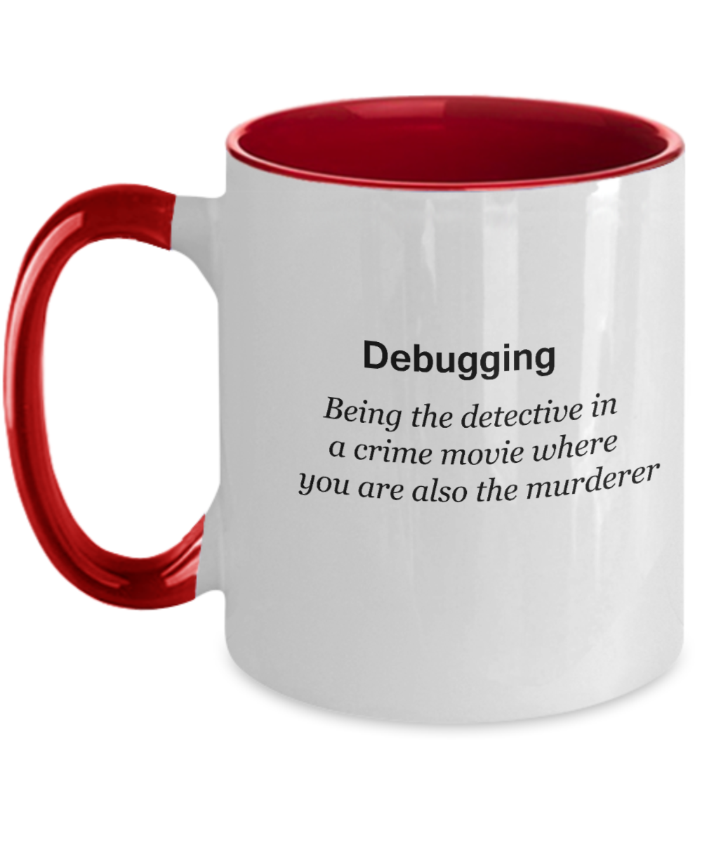 Debugging Mugs - Funny Christmas Kids Gifts - Porcelain Two Tone Coffee Mug Cute Cool Ceramic Cup