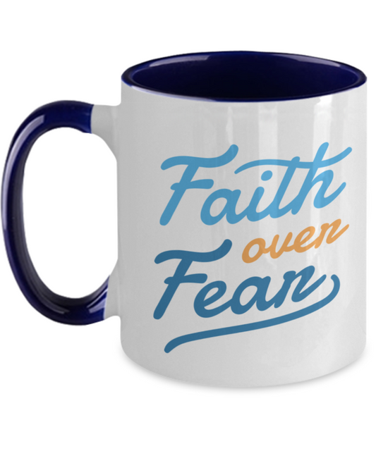 Faith Over Fear Coffee Mug, Faith Over Fear Cup, Inspirational Gift Ideas, Inspirational Coffee Mugs, Inspirational Coffee Cups, Cute Mugs