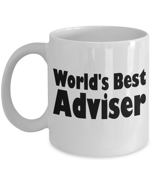 World's Best Adviser Coffee Mug - White Porcelain Coffee Cup,Premium 11 oz White coffee cup