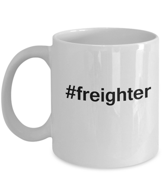 Freighter Coffee Mugs - Porcelain White Funny Coffee Mug & Coffee Cup Gifts 11 OZ