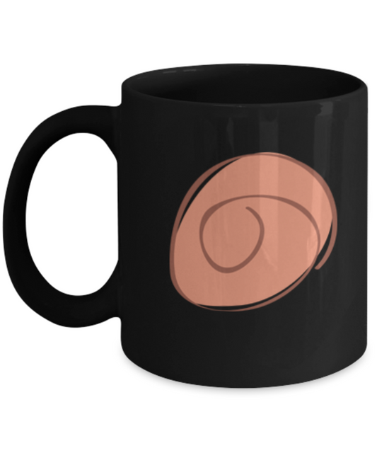 Rose Smooth 4 Black Mugs - Funny coffee mugs - Porcelain Black coffee mugs 11 oz
