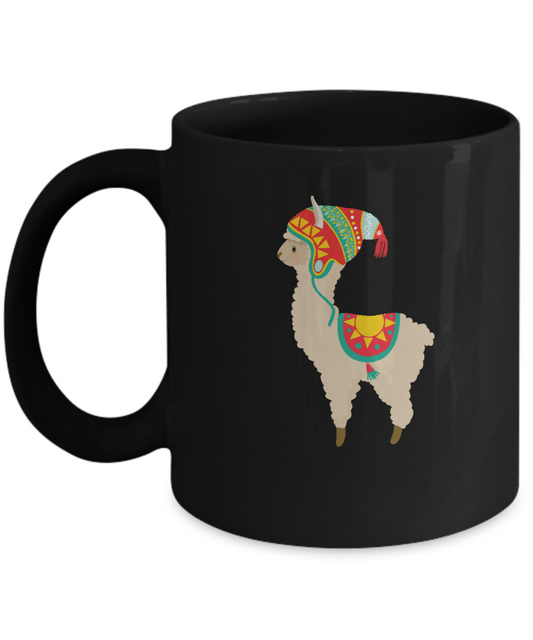 Sheep lama goat Black Mugs - Funny Christmas Kids Gifts Best Office Mug & Birthday Gifts 11 oz