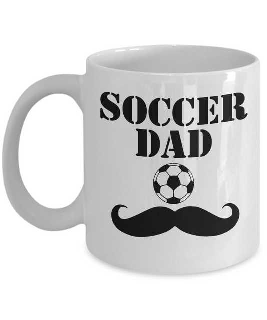 Football Lover Coffee Mug, Soccer Dad-White Porcelain Coffee Mug 11 oz for Father, Football Fan, Football Player, Soccer Player
