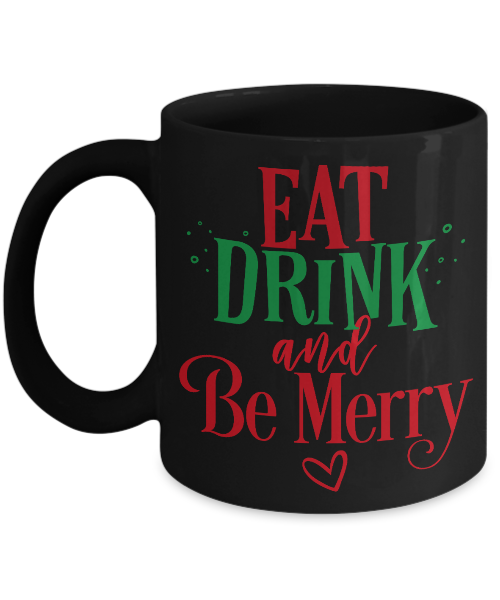 Nightnare before christmas mug - Eat Drink and Be Merry - Funny Christmas Gifts Mugs, Christmas Gifts for family Ceramic Cup Black, Funny Mugs Gift Ideas 11 Oz