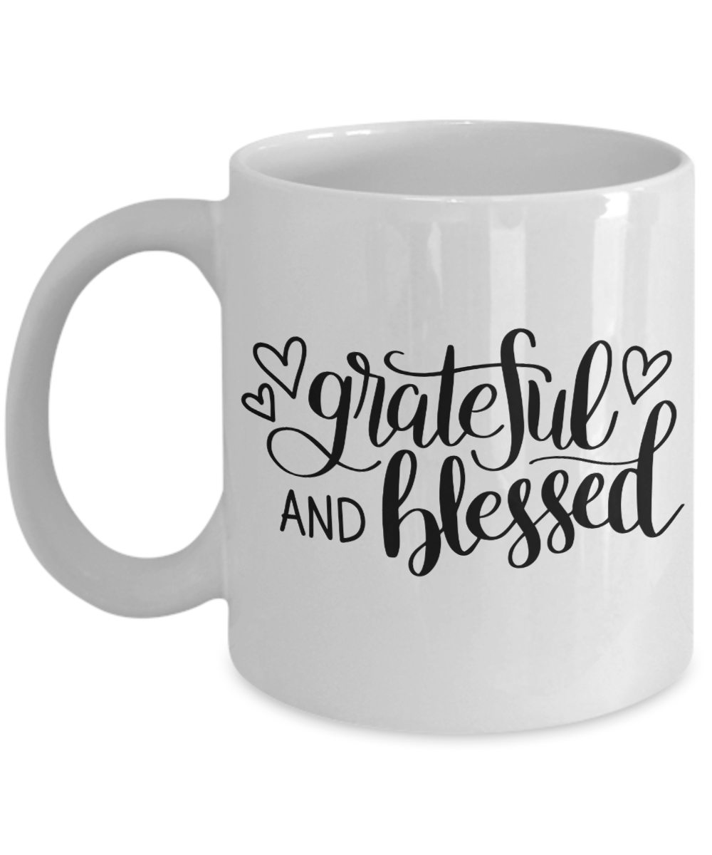 Graceful And Blessed Coffee Mug - White Porcelain Coffee Cup,Premium 11 oz White coffee