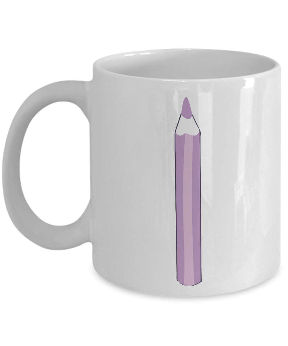 Pencil Smooth Lilac White Mugs - Funny Coffee White coffee mugs 11 oz