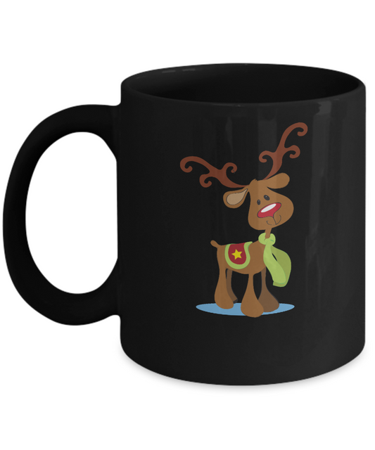 Antler Cow coffee Mugs - Funny Valentines day Gifts - Funny Black coffee mugs 11 oz