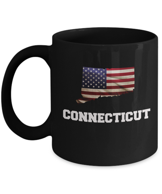 I Love Connecticut Coffee mug sets - 11 OZ Black coffee mugs  State Love Gift Idea Cup Funny