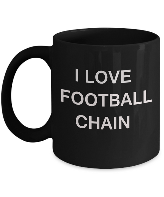 I Love Football Chain mugs, Football Lovers Mugs- Black Funny Mugs Coffee cups 11 oz