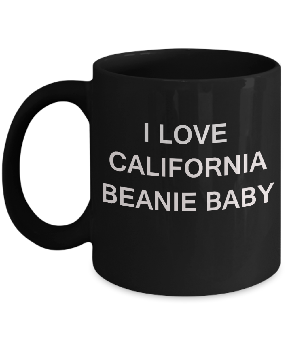 I Love California Beanie Baby - Porcelain Black Funny Premium Coffee Mug & Gift Mugs 11 OZ