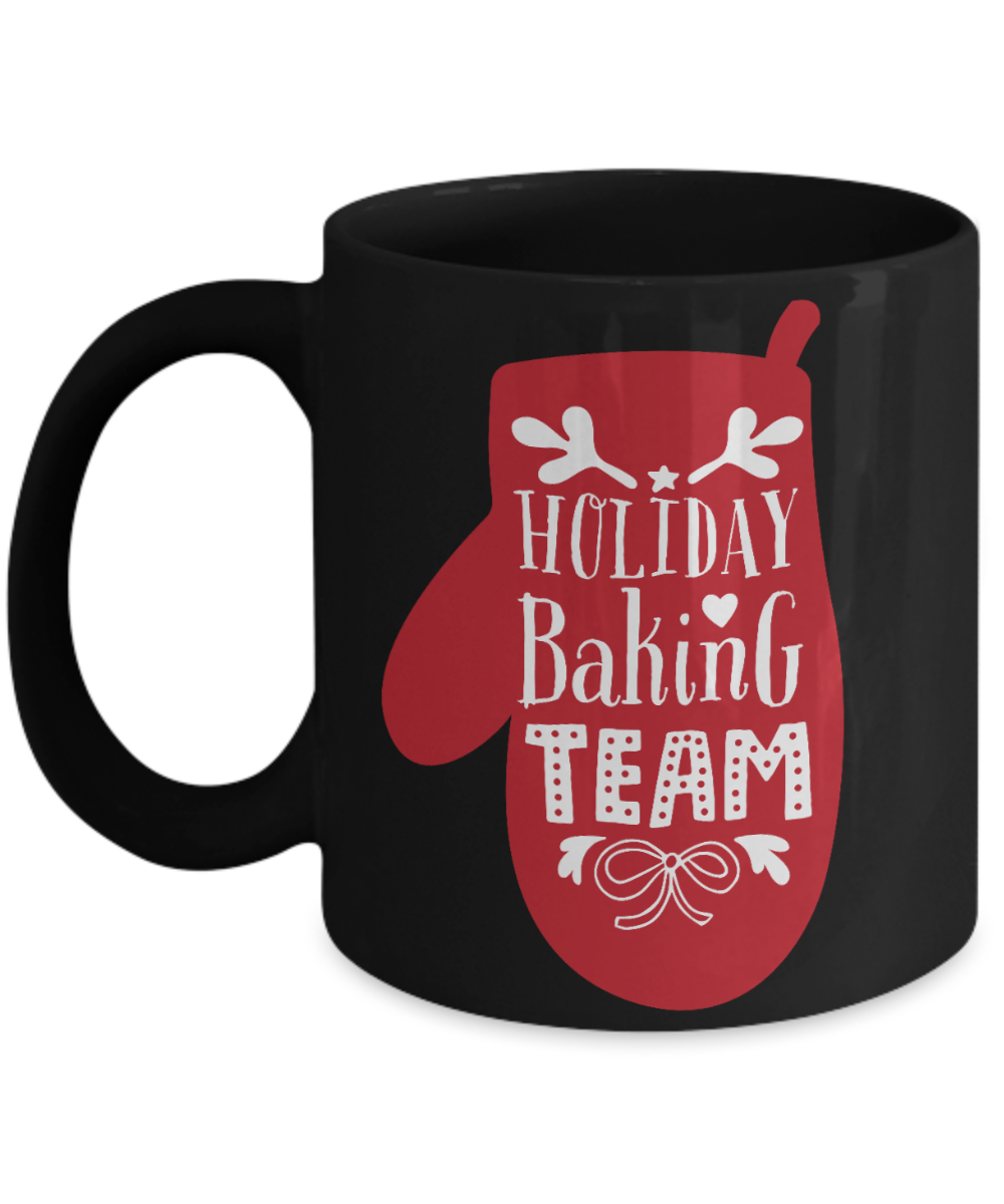 Knightmare before christmas mug - Holiday Baking Team - Funny Christmas Gifts Mugs, Christmas Gifts for family Ceramic Cup Black, Funny Mugs Gift Ideas 11 Oz
