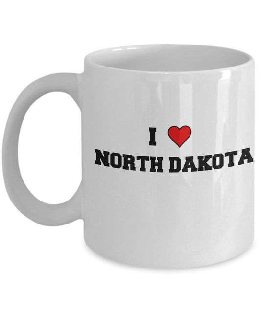 North Dakota Tea Coffee Mugs,I Love North Dakota USA States Ceramic Coffee Mug Tea Cup Gifts Mugs 11 oz Funny Mugs