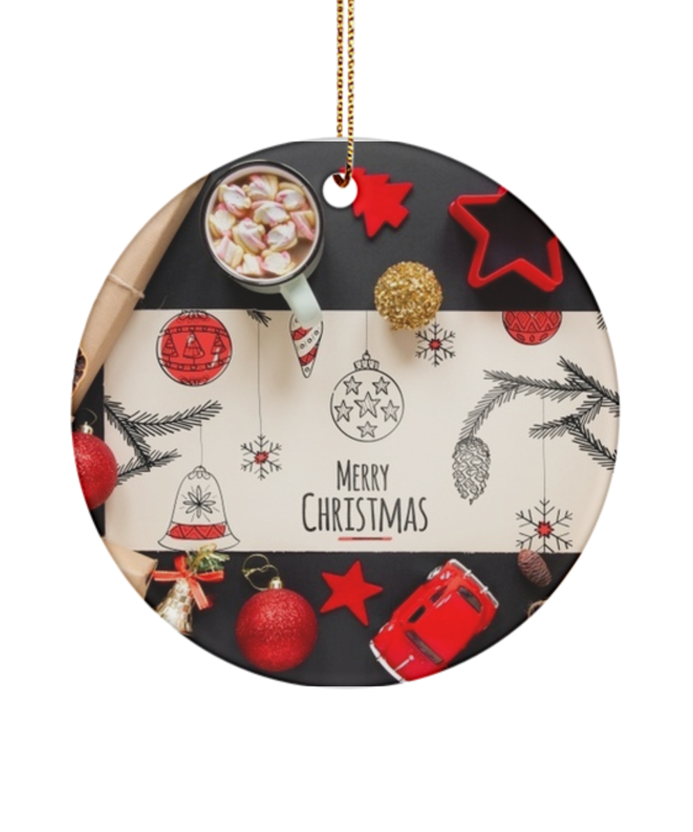 Merry Christmas Ornament - Family Ornament - Coworker Gift - Gift For Friend - Ornament - Year Ornament