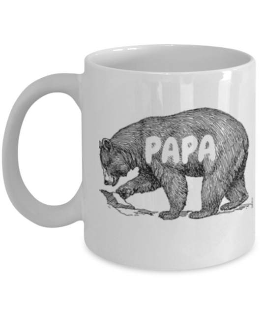 Funny Coffee Mug - Papa Bear Lovers Mugs - Funny Farm White coffee mugs 11 oz