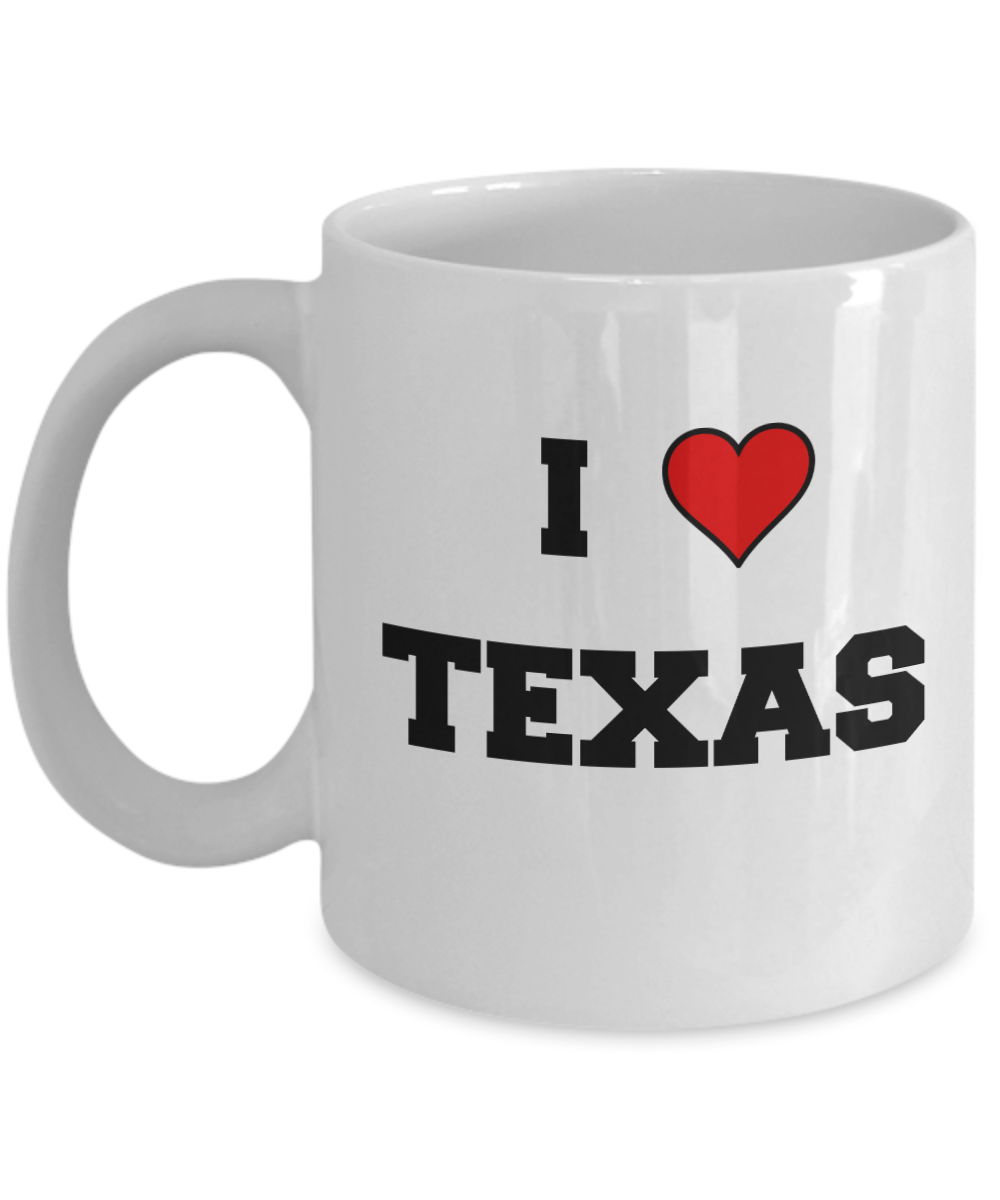 Texas Tea Coffee Mugs,I Love Texas USA States Ceramic Coffee Mug Tea Cup Gifts Mugs 11 oz Funny Mugs
