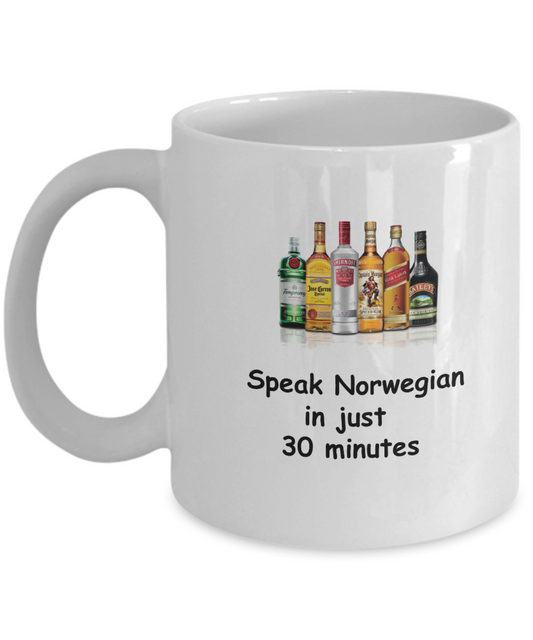 Speak Norwegian in 30 Minutes Funny coffee mugs - Funny Christmas White coffee mugs 11 o