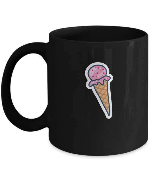 Ice Cream Funny Black Mugs - Funny Valentines day Gifts - Funny Black coffee mugs 11 oz