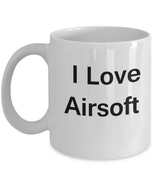 Airsoft Shooting Lovers Gifts - I Love Airsoft - Valentines Gifts - White coffee mugs 11 oz