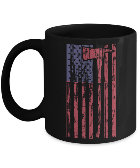 Firefighter - Funny Black Porcelain Coffee Mug Cute Ceramic Cup 11 oz