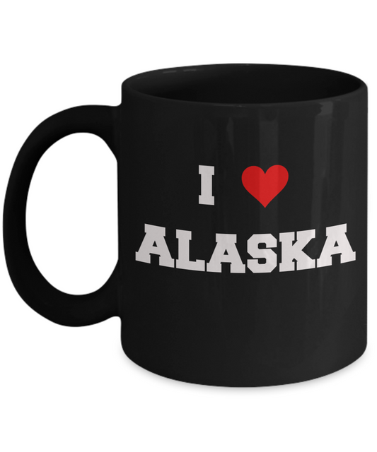 Alaska Tea Coffee Mugs,I Love Alaska Ceramic Black Coffee Mug Tea Cup Gifts Mugs 11 oz Funny Mugs