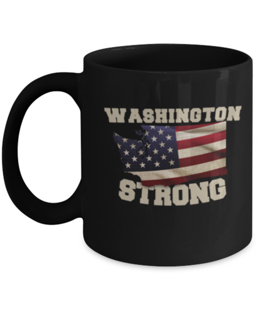 Washington State coffee mug - Porcelain Black Funny Coffee Mug, Black coffee mugs 11 oz