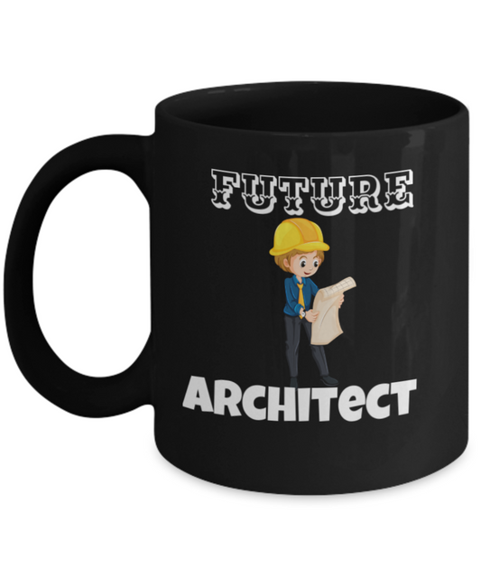 Future Architect Coffee Cup - Black Porcelain Coffee Cup,Premium 11 oz White coffee cup