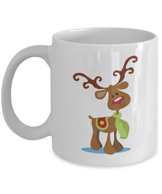 Antler Cow white mugs - Funny Christmas Gifts - Porcelain Funny White coffee mugs 11 oz
