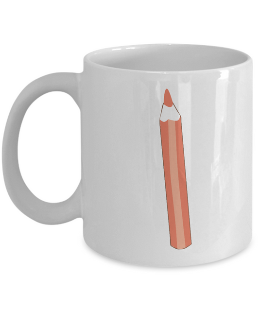 Pencil Smooth Red White Mugs - Funny Coffee White coffee mugs 11 oz