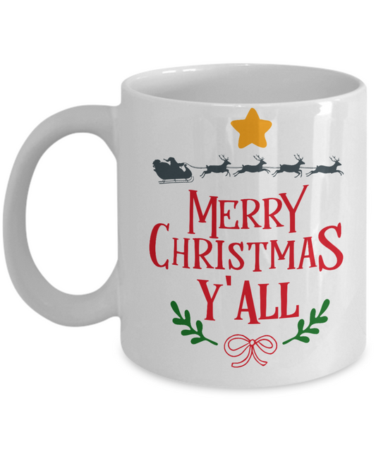 Knightmare before christmas mug - Merry Christmas Y'all - Funny Christmas Gift Mugs, Christmas Gifts for family Ceramic Cup White, Funny Mugs Gift Ideas 11 Oz